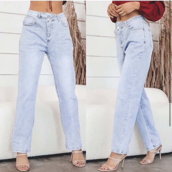 ‘Always On Your Mind’ Asymmetrical Jeans - Picture 2 of 4